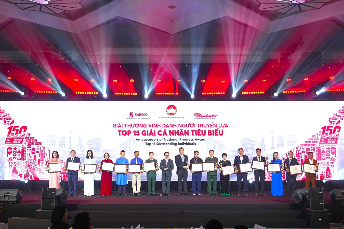 SABECO, TOGETHER WITH GREAT UNITY NEWSPAPER & VN FATHERLAND FRONT, ANNOUNCE TOP 15 AMBASSADORS OF NATIONAL PROGRESS, OFFICIALLY  CLOSING “150 YEARS OF LIVING LEGACY” CAMPAIGN